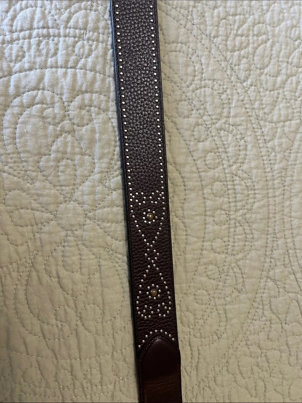 Brighton Dark Brown Leather Belt with Decorative Silver Buckle